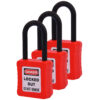 De-Electric Lockout Padlocks 3 Master Keyed 38mm Red