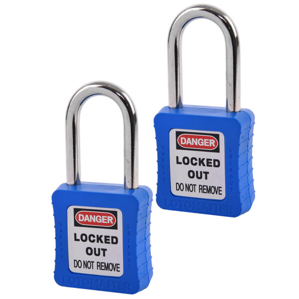 Safety Lockout Padlocks 2 Keyed Alike 38mm Blue