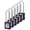 Safety Lockout Padlocks 6 Master Keyed 75mm Black