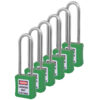 Safety Lockout Padlocks 6 Master Keyed 75mm Green