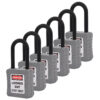 De-Electric Lockout Padlocks 6 Keyed Alike 38mm Grey