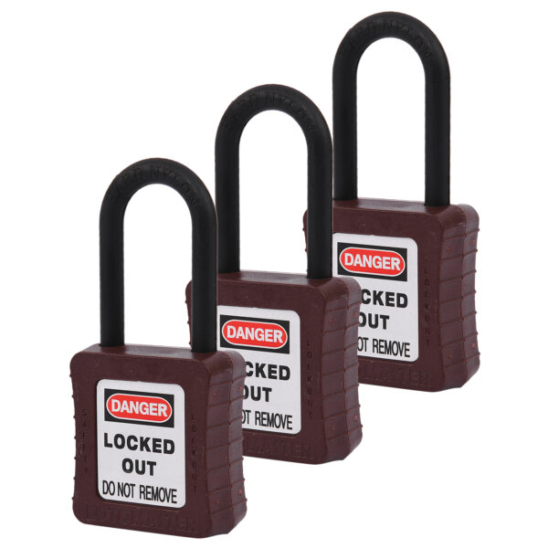 De-Electric Lockout Padlocks 3 Master Keyed 38mm Brown